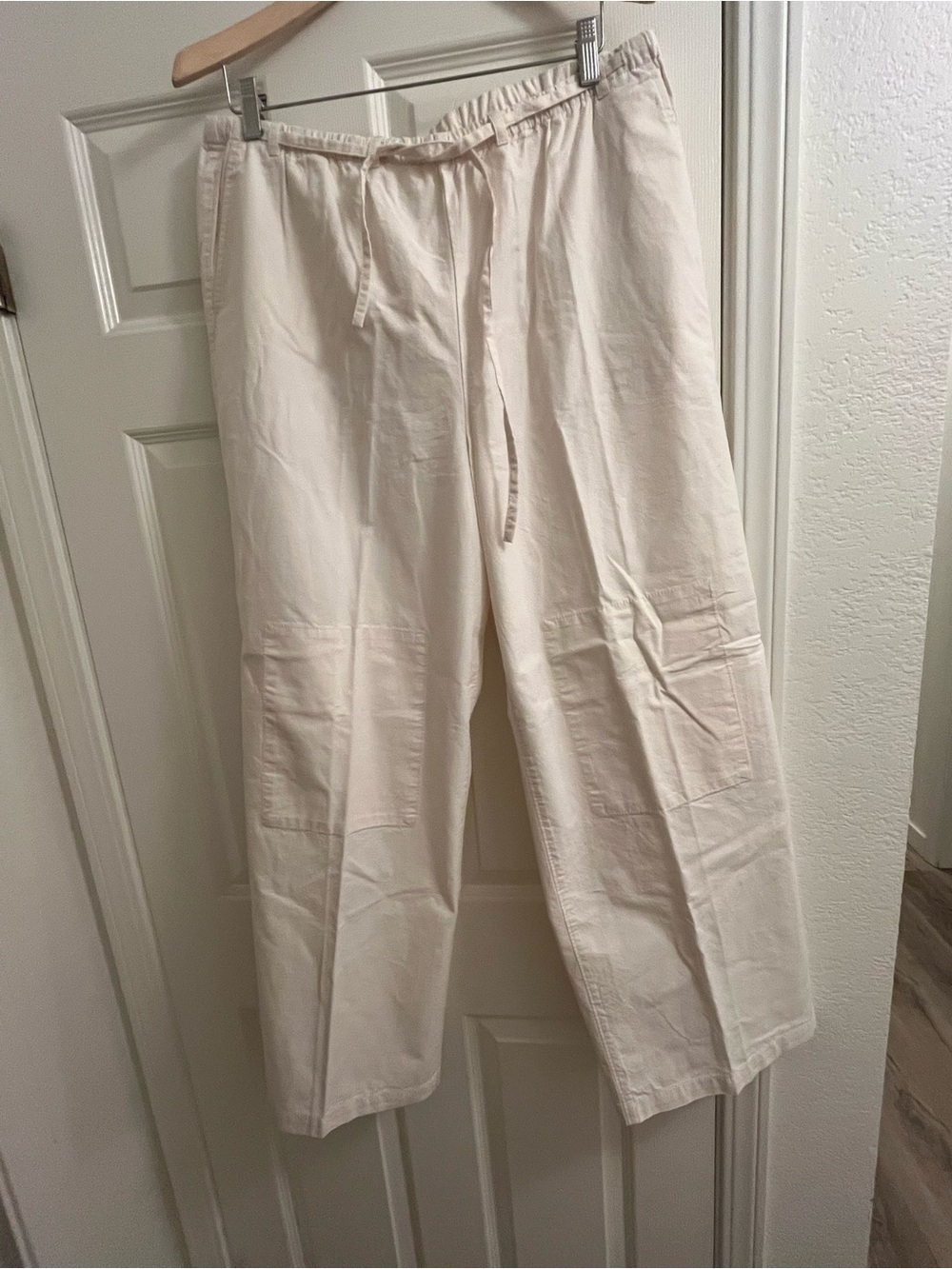 Jcrew wide leg cotton linen twill Drawstring Casual Pants